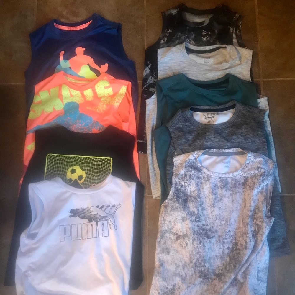 9 Athletic Sleeveless Tank Shirts Boys Size Small
